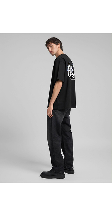 オーバーフィット REPLAY X MARTIN GARRIX ロゴ&レタリング Tシャツ 詳細画像 ブラック 4